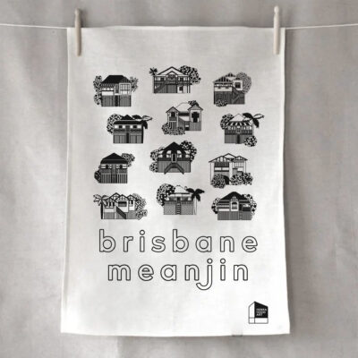 Tea Towel - Brisbane/Meajin White
