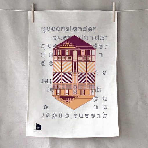 Queensland Maroon Tea Towel