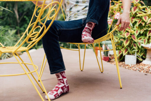 Candid image of Queenslander Socks - Maroon Socks