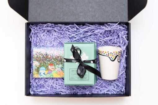 Confetti Tea Bundle - Crystal Block, Tea and Tea Beaker - Inside box on white background